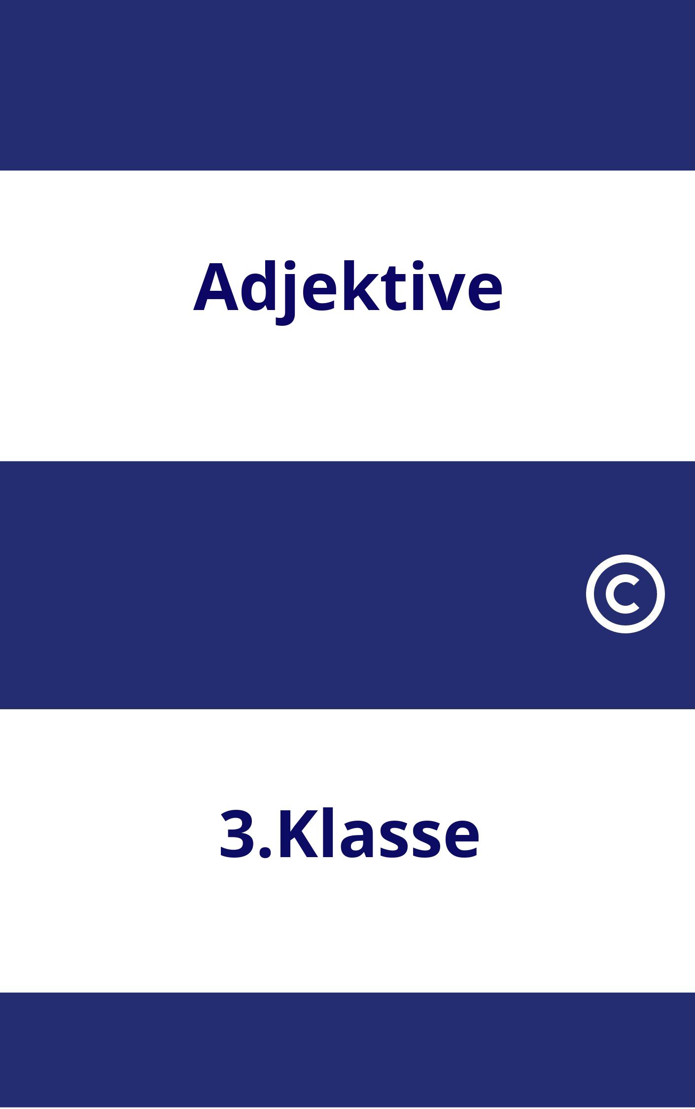 Adjektive 3.Klasse Arbeitsblätter PDF
