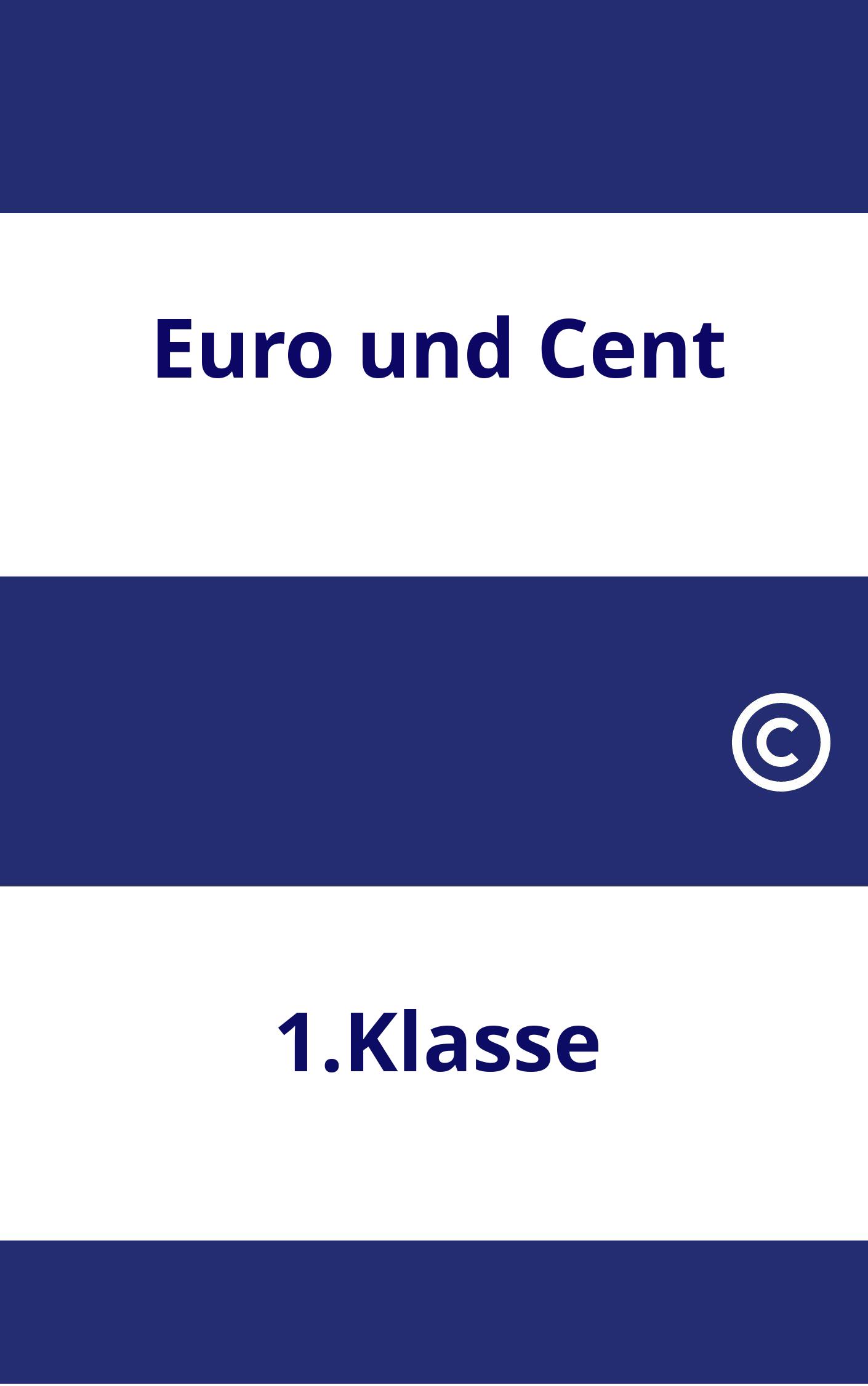 Euro und Cent 1.Klasse Arbeitsblätter PDF