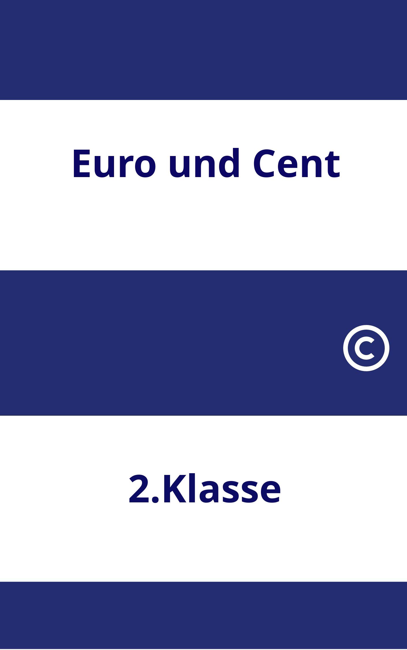 Euro und Cent 2.Klasse Arbeitsblätter PDF
