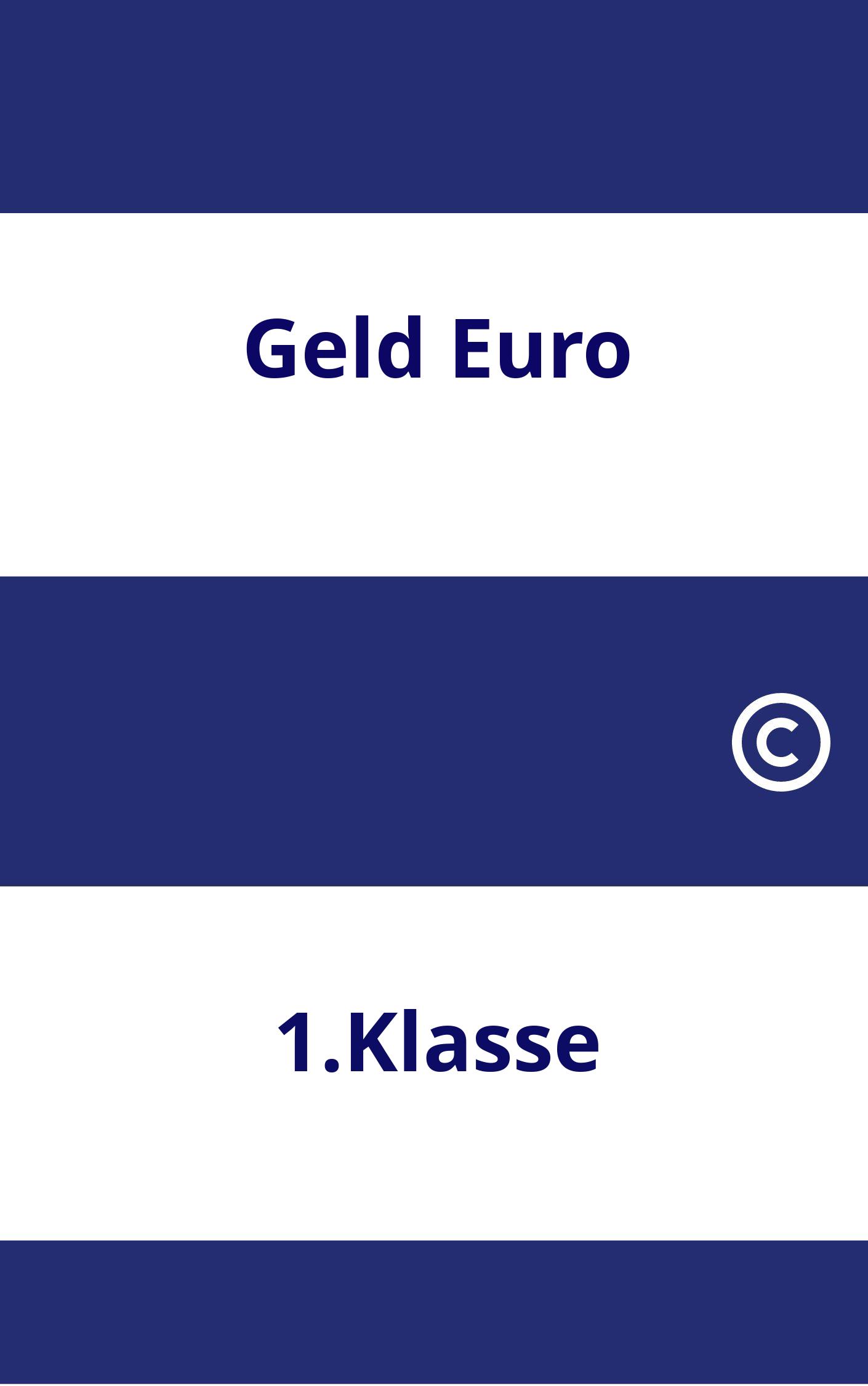 Geld Euro 1.Klasse Arbeitsblätter PDF