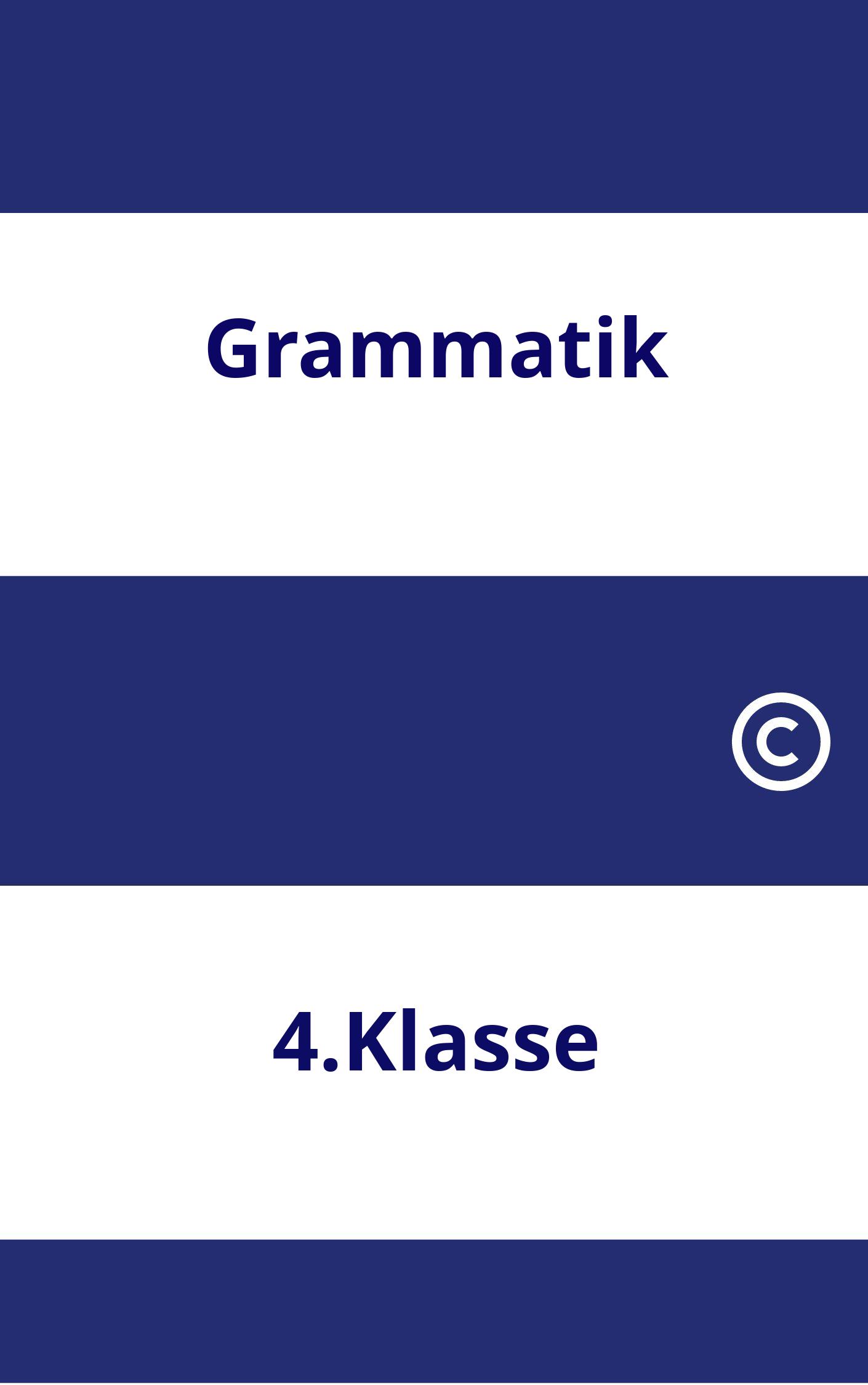 Grammatik 4.Klasse Arbeitsblätter PDF