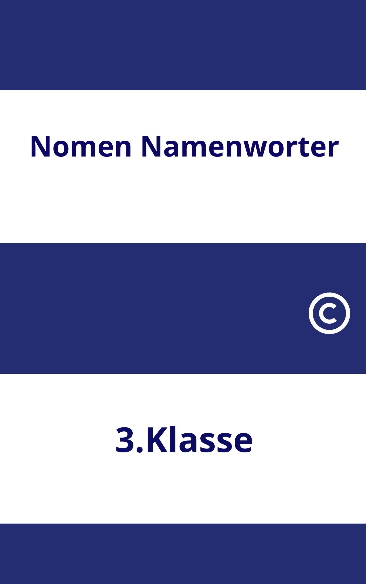 Nomen Namenwörter 3.Klasse Arbeitsblätter PDF